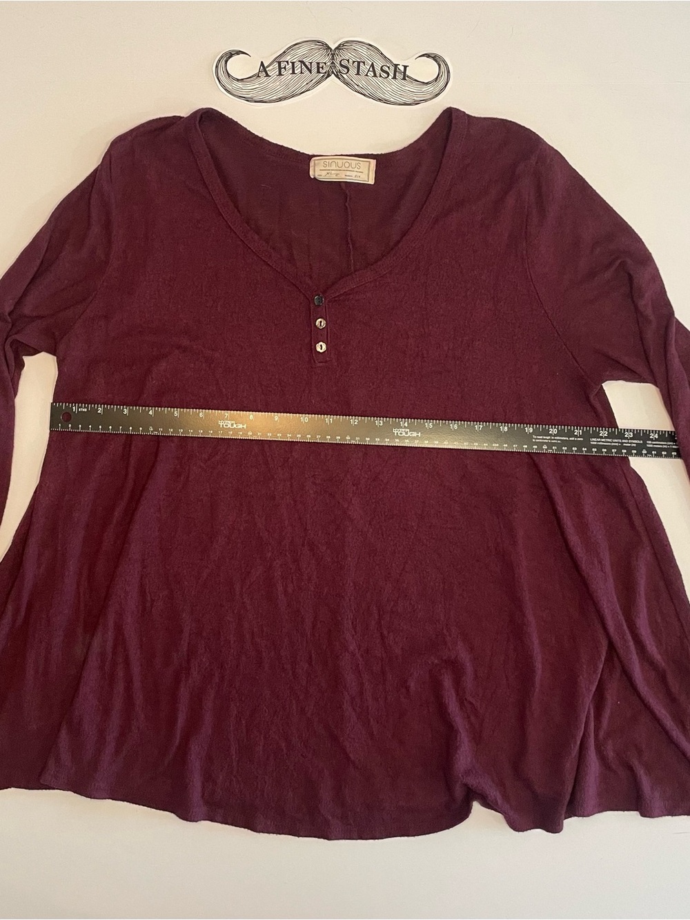 Sinuous Women's Deep Wine Long-Sleeve Henley Top